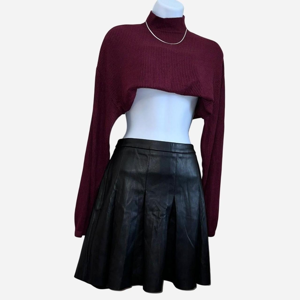 Heartloom Black Faux Leather Skirt